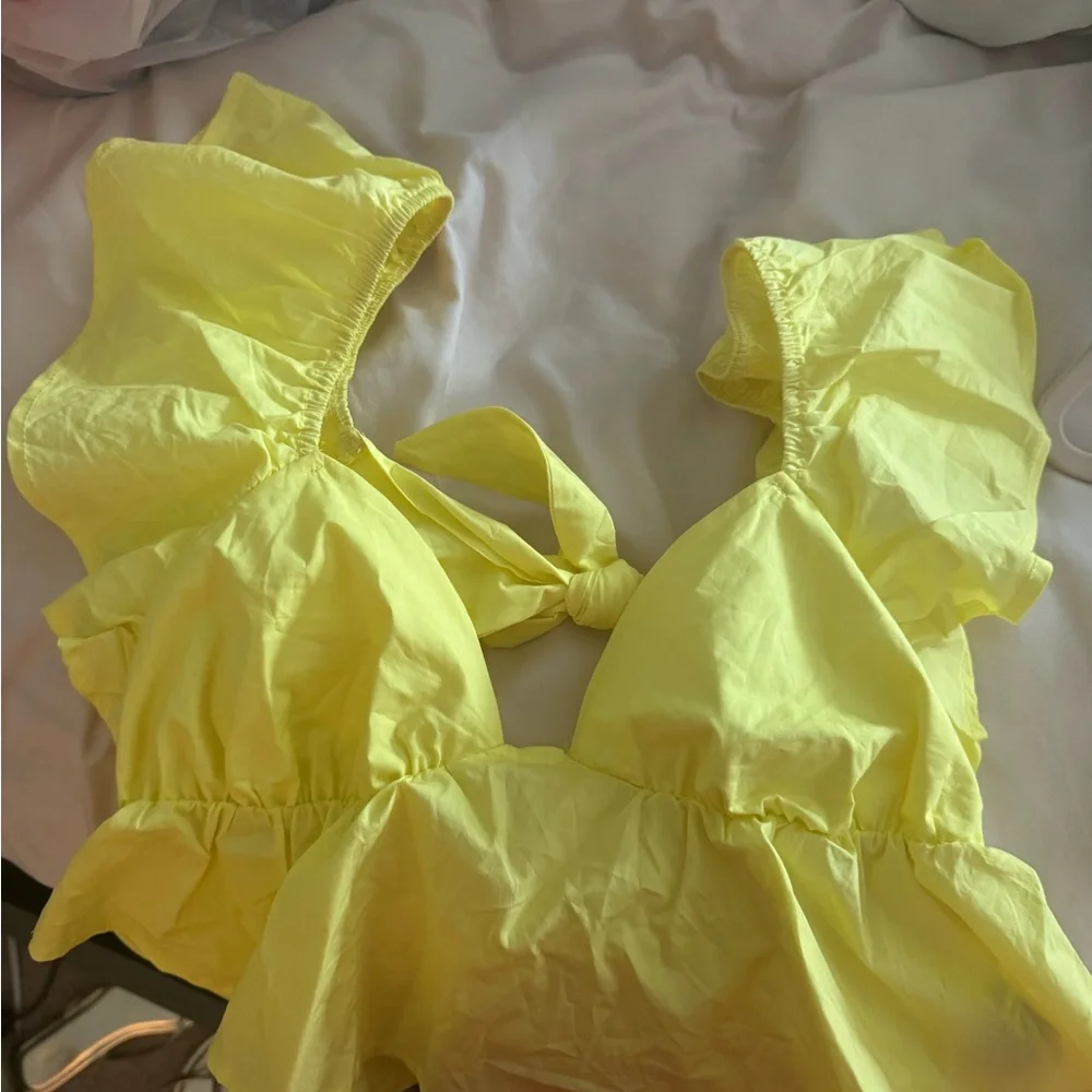 Yellow Ruffled Blouse - Picture 1 of 2